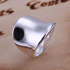 925 Sterling Silver Plated Plain Band Ring Size 8 B7