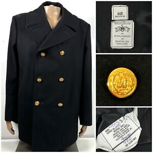 DSCP Sterlingwear of Boston US NAVY Peacoat 44R Black Military Golden Button