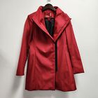 Calvin Klein Womans Trench Coat Size Small Zip Front Red