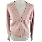 Lucky Brand Pastel Pink Wool Cashmere Blend Long Sleeve Cardigan VNeck Sweater M