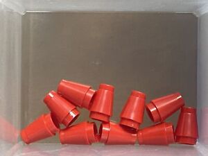LEGO Parts - Red Cone 1 x 1 w Top Groove - No 4589b - QTY 10