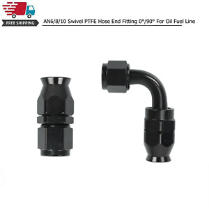 6/8/10AN Swivel PTFE Hose End Fitting Straight 90 Degree For PTFE Oil Fuel Line