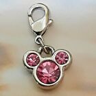 Vintage Disney Pink Crystal Mickey Mouse Head/Ears Clip on Charm