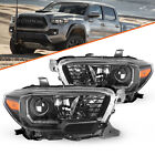 For 2016-2022 Toyota Tacoma w/ LED DRL Black Headlights Amber Corner Lamps Pair (For: 2021 Tacoma)