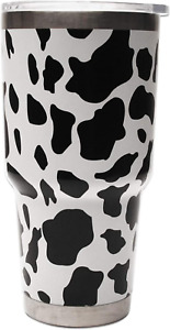 New ListingTumbler with Lid, Insulated Water Bottle Iced Coffee Mug (30 Oz Cow Print)