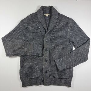 GAP Men's Cardigan Sweater Gray Knitted Cotton Size Medium