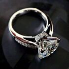 3Ct Round Cut Lab-Created Diamond Solitaire Wedding Ring 14K White Gold Over