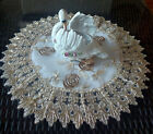 Doily 16 Inch Metallic Gold Rose Lace Victorian Flower