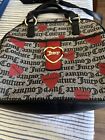 Juicy Couture Hand back Shoulder Bag Black with Red Hearts