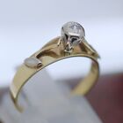 Estate Fine Vintage Jewelry 18K Gold Ring Natural Diamond Jewellery Size 7 3/4