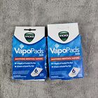 2 Pack Vicks VapoPads Refills Soothing Menthol Scent Pads 6 ct each Lot of 2