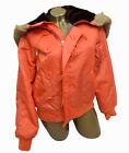 Vintage Carolina Colours Cropped Nylon Jacket Women's Size S Faux Fur Hood Coat