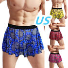 US Adult Mens Sissy Pleated Skirts Floral Lace Underskirts Crossdress Lingerie