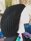 Handmade Crocheted Rasta Reggae Dreadlocks Plaits Tam Beret  Solid Black Hat