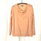 Pure Collection 100% Cashmere Blossom Pink Drape Neck Sweater size 6