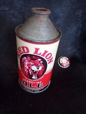 Replica Repainted RED LION Cone Top Beer Can With Crown Cap Burger Brewing Ohio