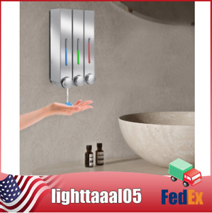 3-Pack Soap Dispenser 420ml Shower Gel Shampoo Conditioner Wall Mounted Bathroom