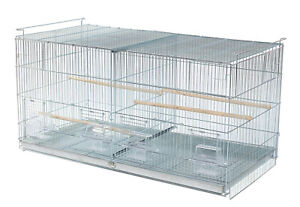 Large Galvanize Stackable Bird Finch Canary Breeder Breeding Cage Center Divider