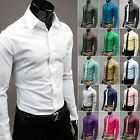 Men's Slim Fit Button Shirts Long Sleeve Casual Business Formal Dress Shirt Tops