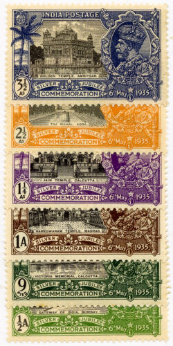 India Stamps # 142-147 MLH VF Scott Value $26.75