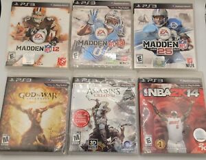 PS3 Madden NFL, God of War Ascension, Assassin's Creed III, NBA2K14, Video Game