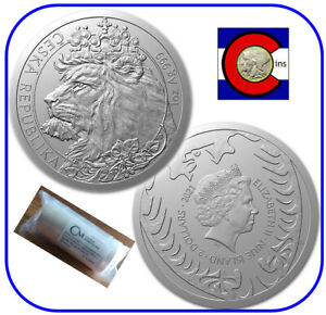 2021 Niue Czech Republic Lion 0.999 1 oz Silver BU Coin -- Mint Roll of 25 Coins