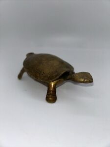 New ListingVintage Brass Turtle With Hinged Lid Match Holder Ashtray Trinket Box