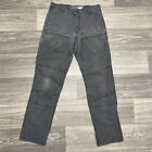 Vintage Carhartt Double Knee Dungaree Pant 32x32 Gray Fade Distressed Thrashed