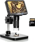 TOMLOV 5’’ LCD Digital Microscope 1080P Coin Magnifier Record Photo/Video 32GB