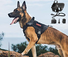 Tactical Dog Harness No-pull Military Training Vest Rugged w/ leash and bag set