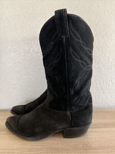 Tony Lama size 11.5D mens Black Suede Cowboy Boots