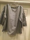 Lafayette 148 New York Blouse w/Bell Sleeves - XL - Blk/Wht Pinstripe (US Only)