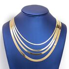 High Polished Herringbone Necklace Chain 14K Solid Yellow Gold All Sizes