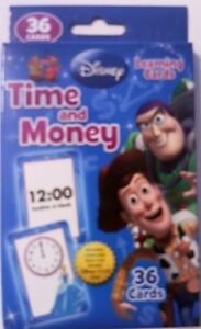 TIME and MONEY,TOY STORY, DISNEY Learning FLASH CARDS Pixar Cars Princess NEW!