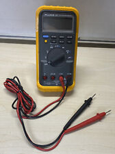 Fluke 87V True RMS Handheld Multimeter w Leads & Yellow Rubber Case - READ