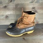 Ll Bean Womens size 9 wide duck boots brown leather waterproof hunting shoes