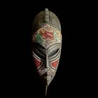 African colorful mask hand carved traditional wooden wall decor tribe ghana-9105
