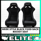 PAIR (2) - BRIDE ZETA II Black Cloth Seats Low Max JDM Racing 2 Seat W/ Rails US