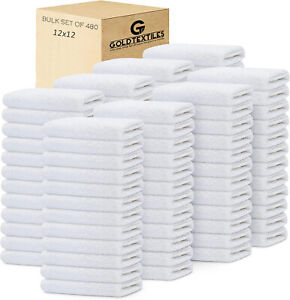 Wash Cloth Towels White Cotton Blend 12x12 Inch Bulk Pack of 12,24,48,60,120,480