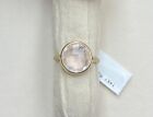 14K Yellow Gold Natural Rose Quartz Ring Made in Italy  3.8G
