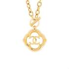 Chanel CC Cut Out Medallion Chain Pendant Necklace Metal and Resin Gold, Neutral
