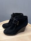 MICHAEL Michael Kors Rory Booties Women's Size 8 Ankle Wedge Suede Boots Black