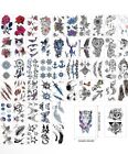 82 Sheets Black Large Size Temporary Tattoos Stickers for Women Men and Girl NEW