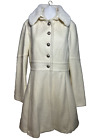 Guess Wool Pea Coat Women's Large Ivory Classic Dressy Office Wear Cold Weather
