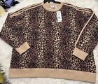 Adidas Crewneck Womens 4X Leopard Print Plus Size Pullover SweatshirtHM6514 $70
