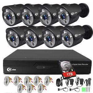 XVIM 1080P 8CH DVR Security Camera System Outdoor  Surveillance CCTV System