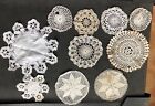 Crochet Lace Doilies Hand made lot of 10 various sizes