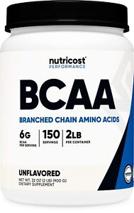 Nutricost BCAA Powder (Unflavored) 150 Servings - Branched Chain Amino Acids