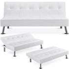 Futon Sofa Couch Modern Faux Leather Sofa Beds Convertible Sofas Sleeper White