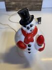 Vintage hard plastic christmas snowman light 7.5 inches high